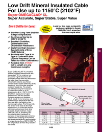 Thumbnail of document Data Sheet - XL-N-MO-125-SLE XL Sheath Mineral Insulated Thermocouple Wire